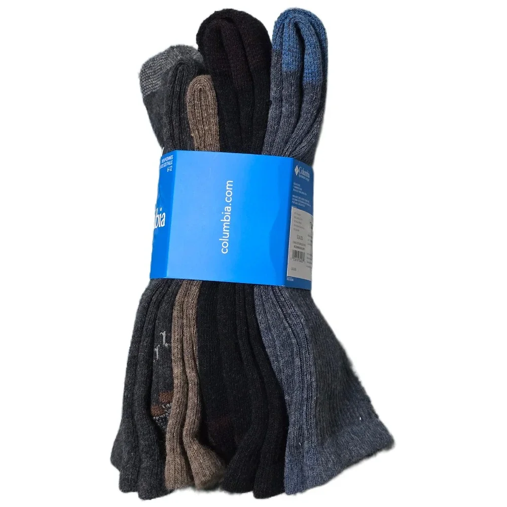 Columbia Men Crew Socks Pack Shoe Sz 6-12 Moisture Wicking‎ Arch Support (W)